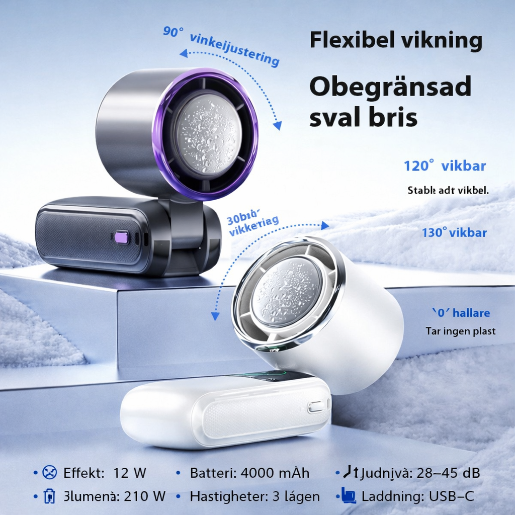 Bär kylan med dig. Alltid till hands och styr den exakt dit du vill - 4 färger